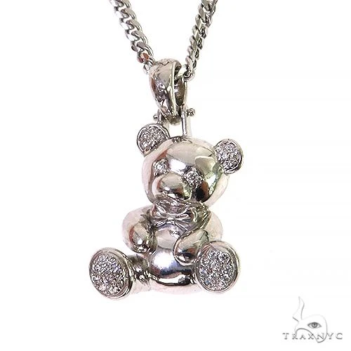 Trax Teddy Bear Diamond Pendant .925 Silver Set 69019