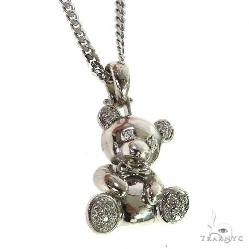 Trax Teddy Bear Diamond Pendant .925 Silver Set 69019