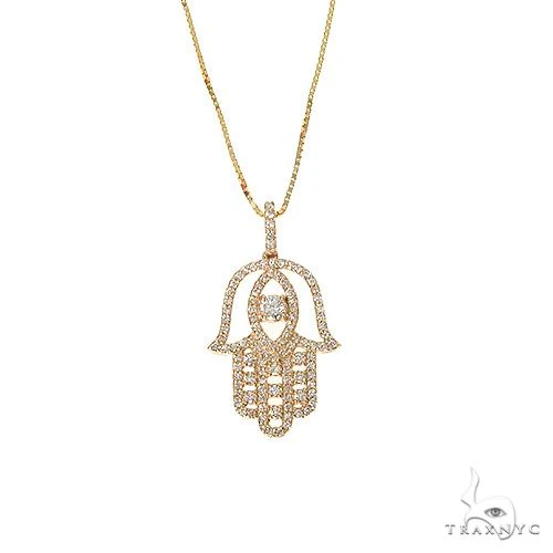 Hamsa Diamond Pendant Set 67333