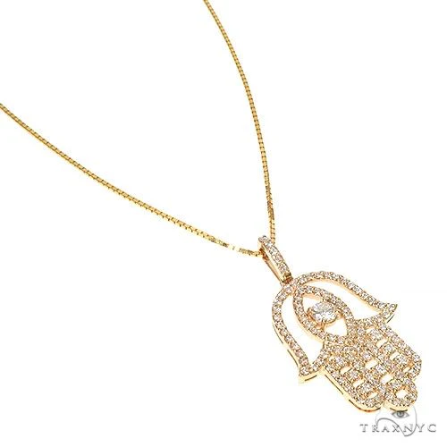 Hamsa Diamond Pendant Set 67333