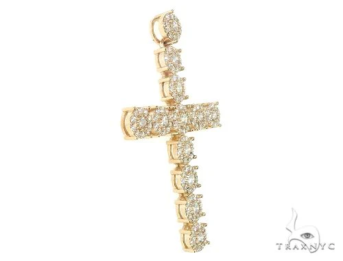 14K Yellow Gold Diamond Cross Pendant 66100