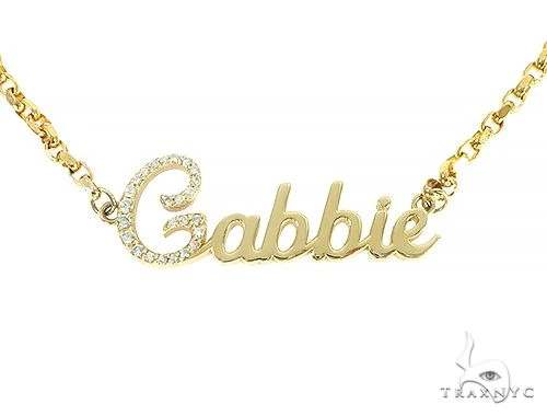 14K Yellow Gold Gabbie Dimond Name Pendant 65868