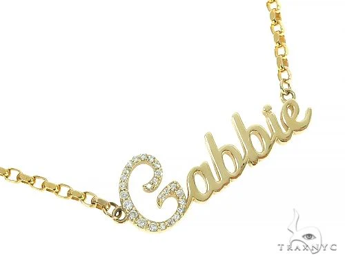14K Yellow Gold Gabbie Dimond Name Pendant 65868