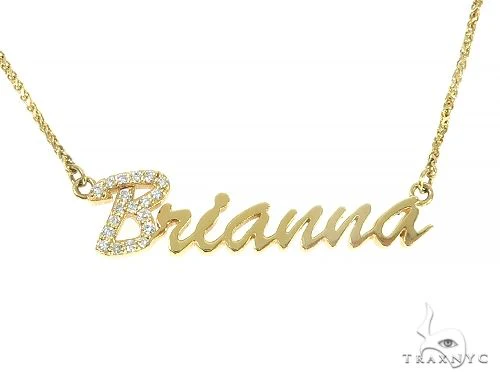 14K Yellow Gold Brianna Dimond Name Pendant 65822
