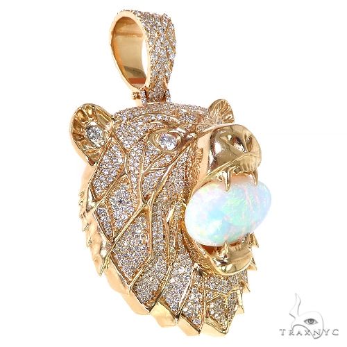 Large Grizzly Bear Opal Diamond Pendant 68854