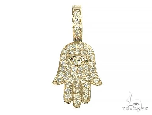 14K Gold Hamsa Diamond Pendant 66169