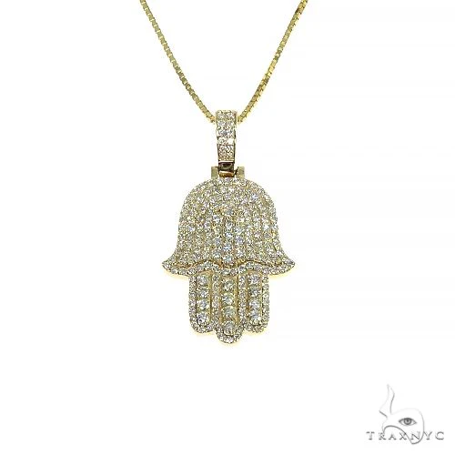 14K Gold Diamond Hamsa Pendant Set 66613