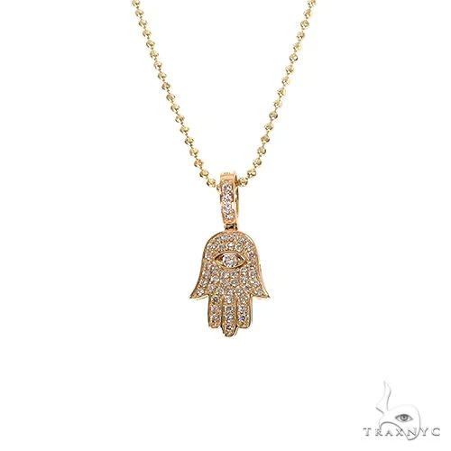 14K Gold Hamsa Diamond Pendant Set 66610