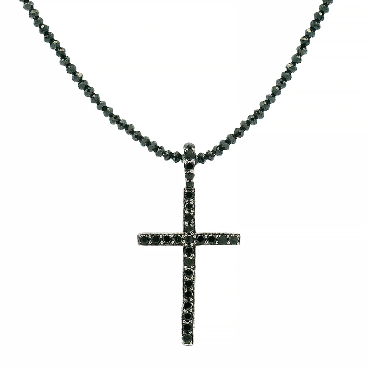TraxNYC Black Diamond Cross Set .925 Silver 70915