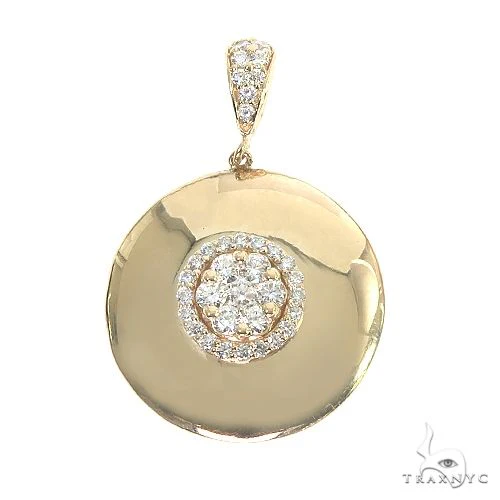 14K Gold Round Diamond Pendant 66811