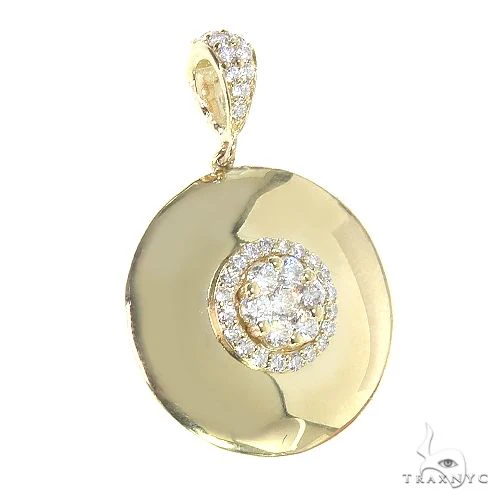 14K Gold Round Diamond Pendant 66811