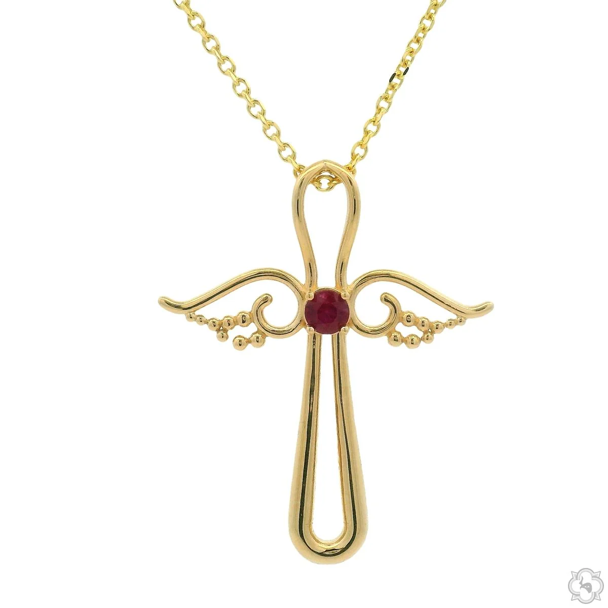 Ruby Angel Cross Pendant Set 70843