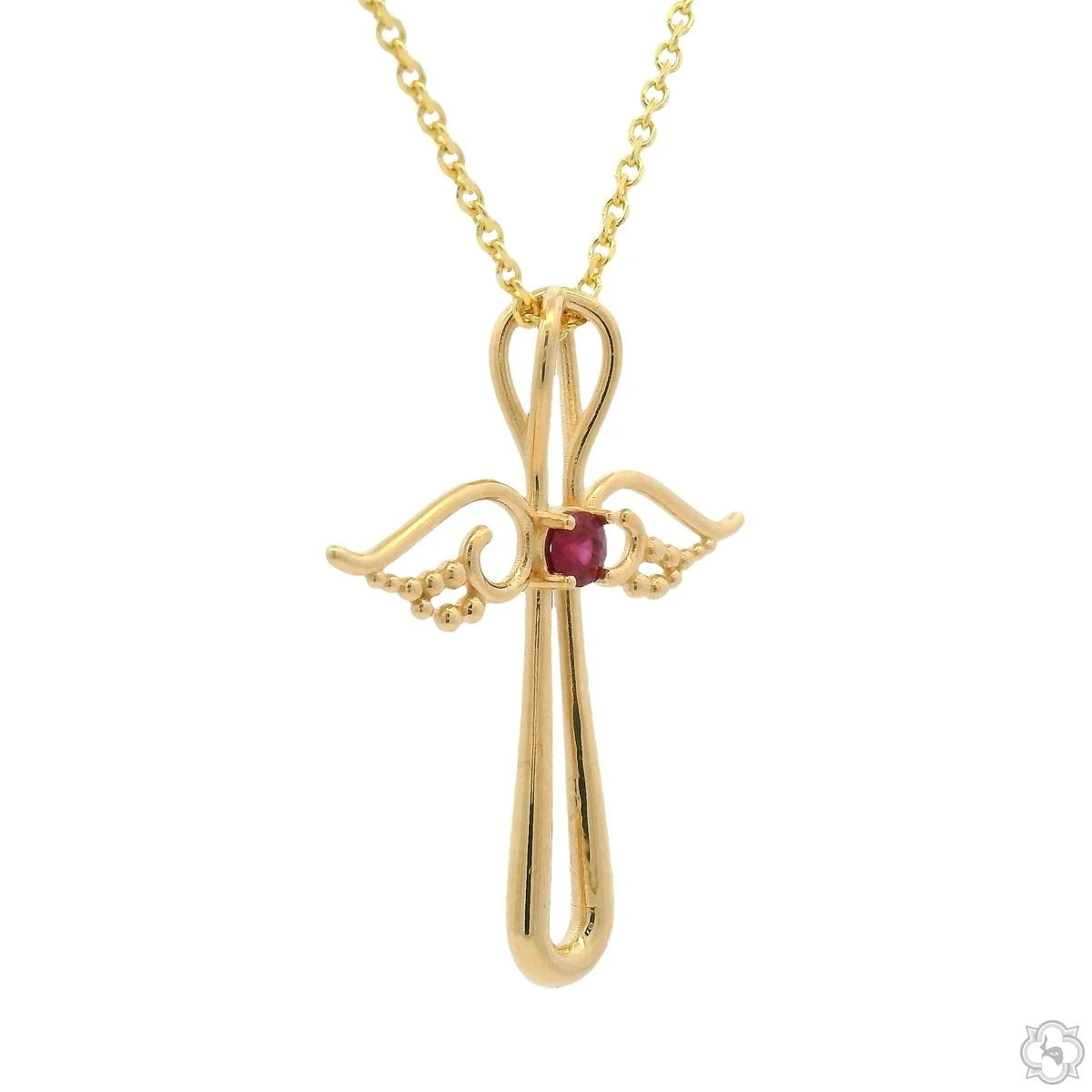 Ruby Angel Cross Pendant Set 70843