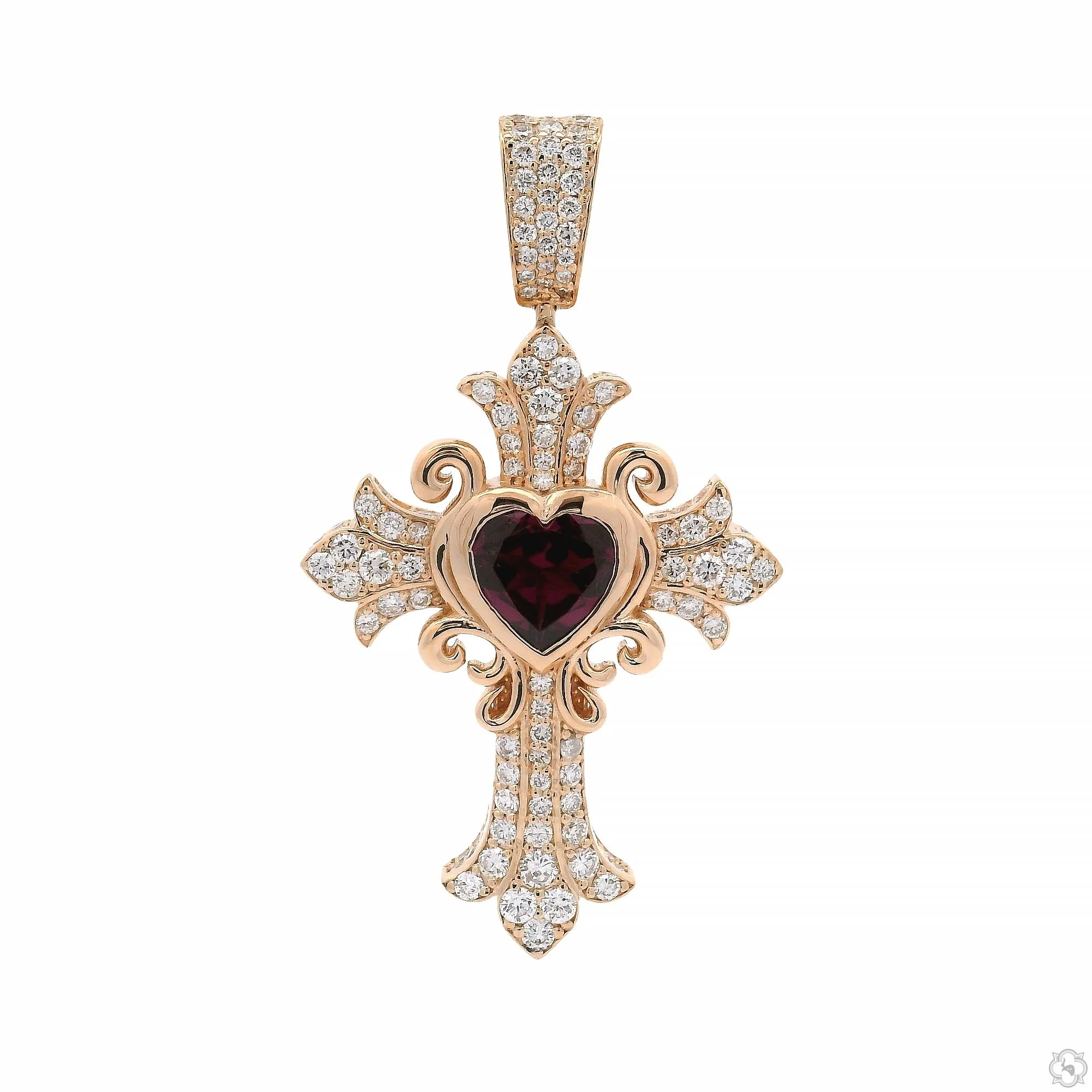 Sacred Heart Cross Pendant 70806
