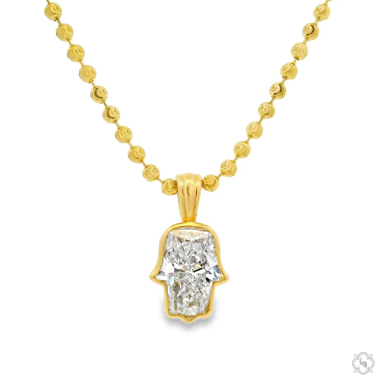 Custom Cut Diamond Hamsa Pendant 70882