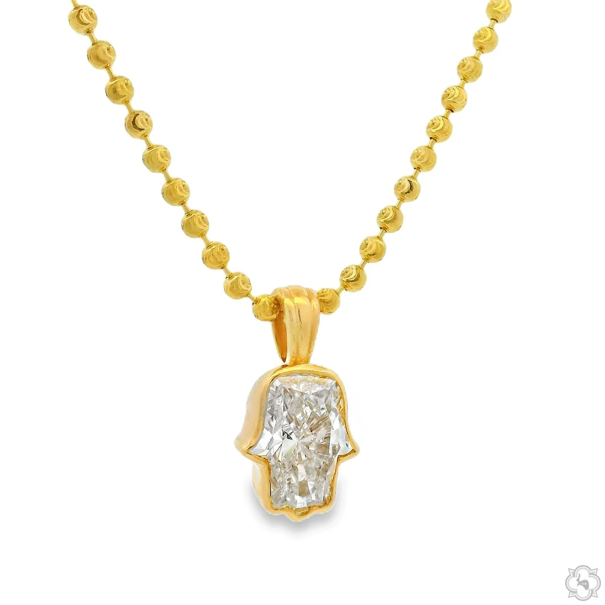 Custom Cut Diamond Hamsa Pendant 70882