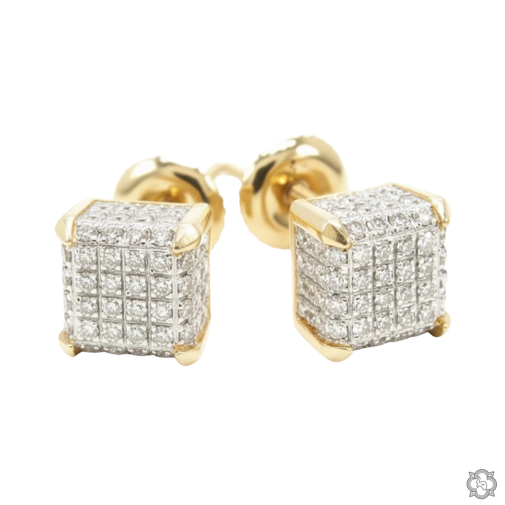 10K Gold Cube Earrings 15558