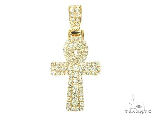 14K Gold Diamond Ankh Cross 65849