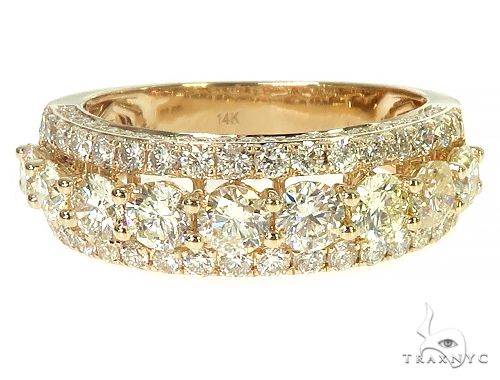 14K Gold 3 Row Diamond Ring 66174