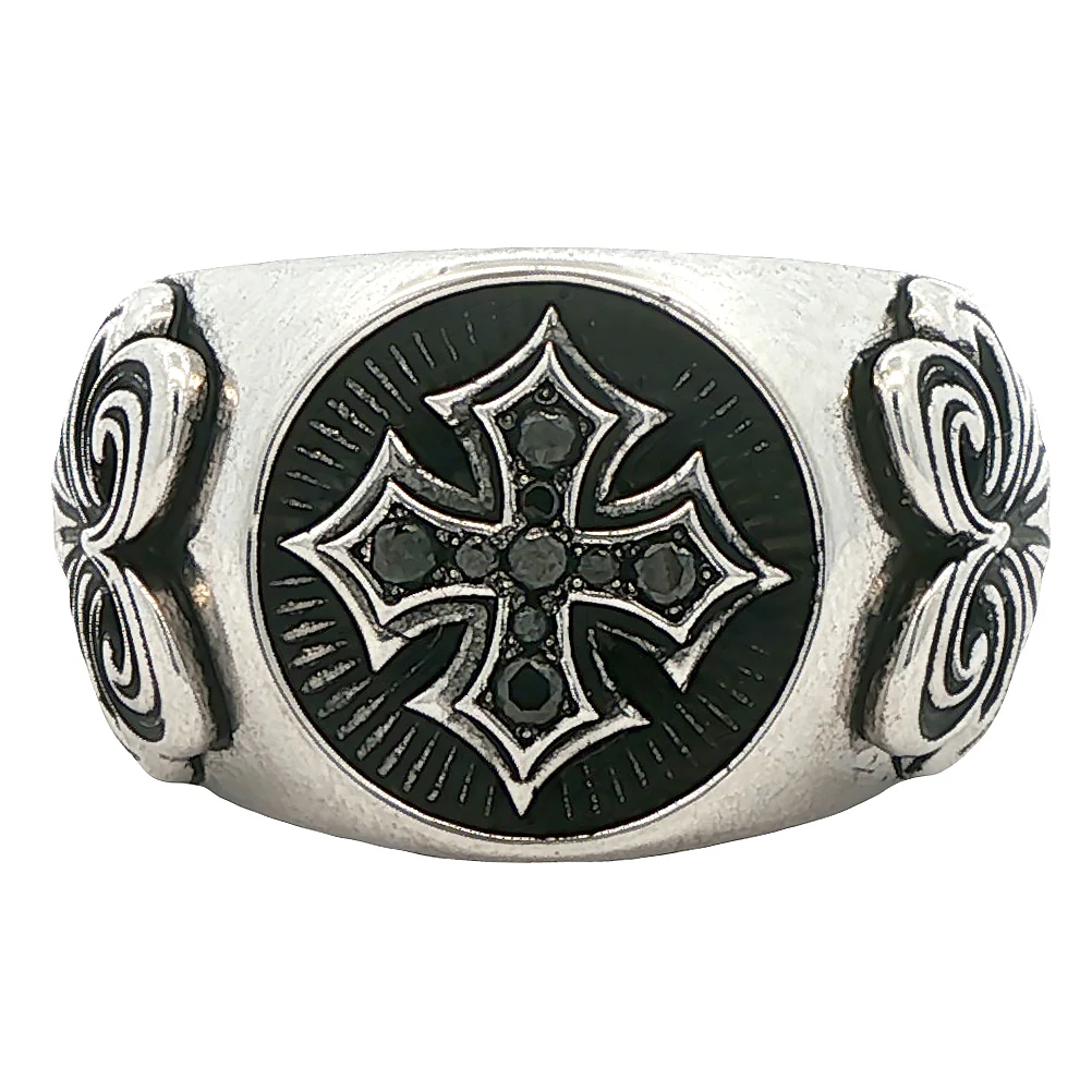 .925 Silver Antique Cross Ring 70893