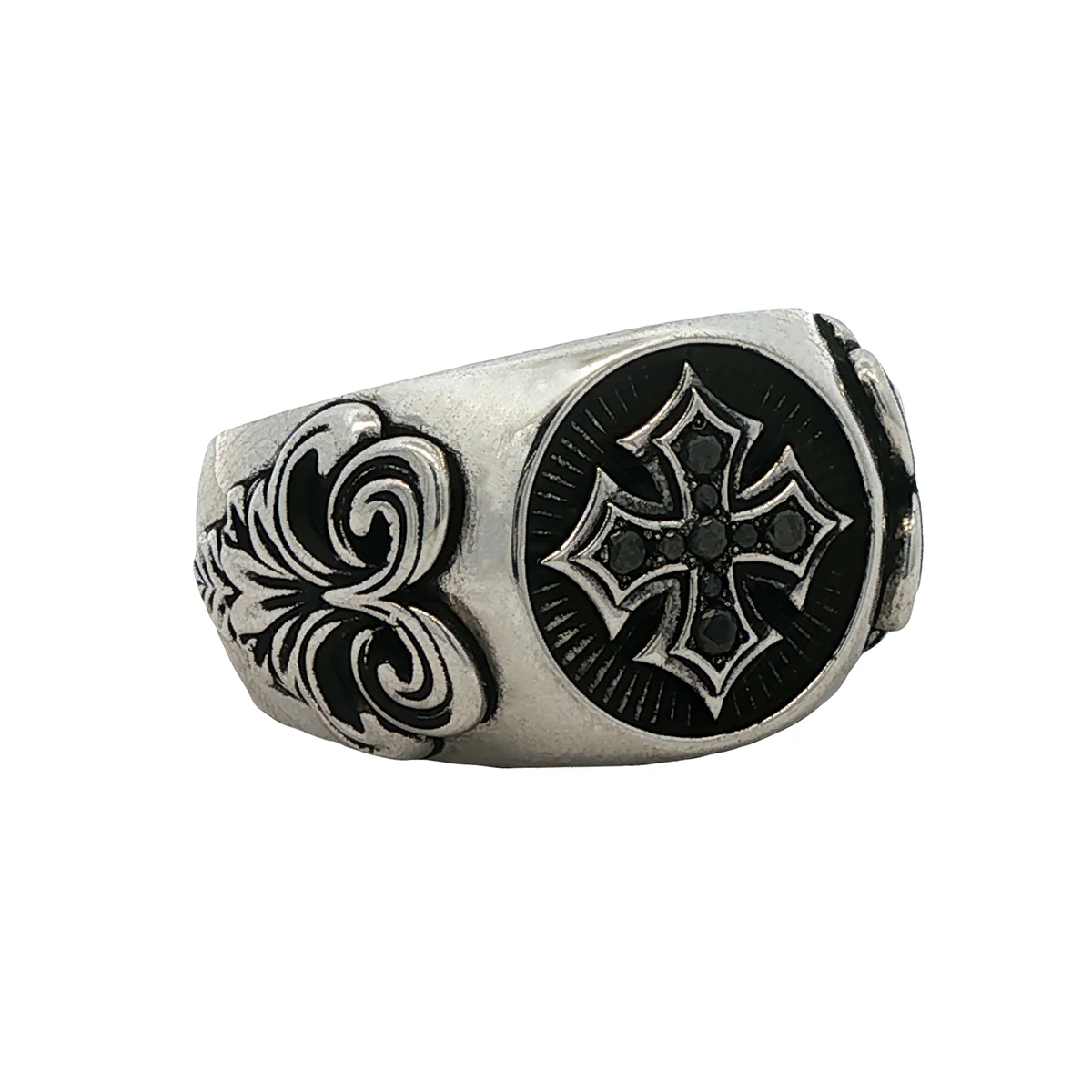 .925 Silver Antique Cross Ring 70893