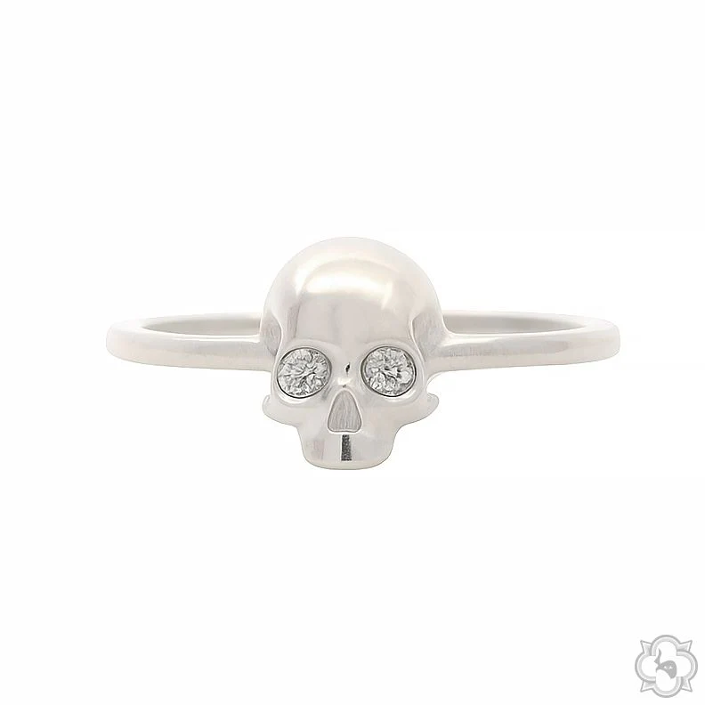 .925 Silver Diamond Skull Ring 70858