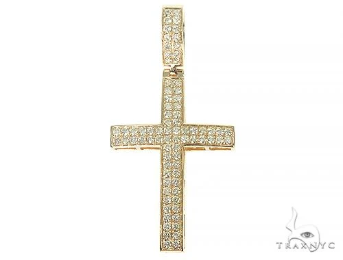 14K Gold Diamond Cross Pendant 66176