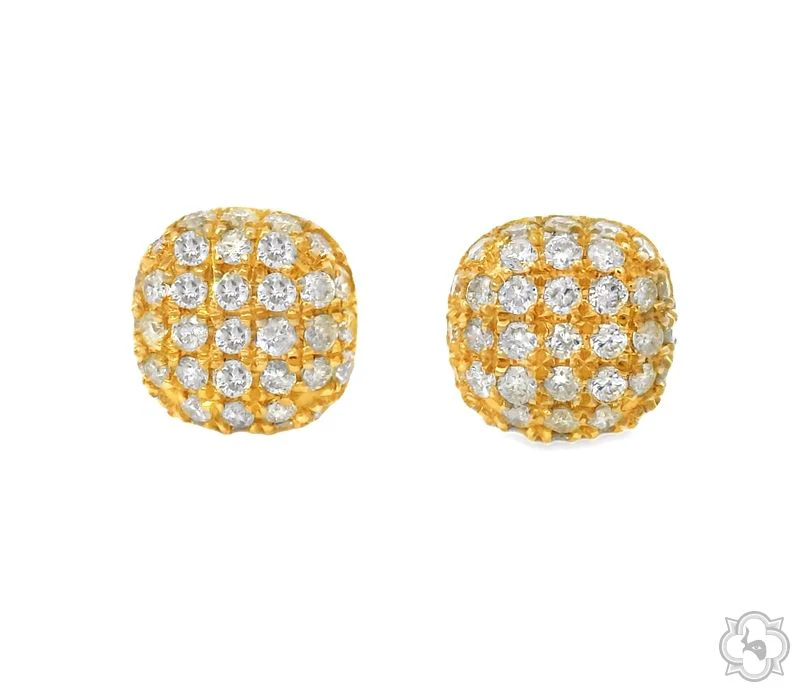 14k Gold Diamond Cluster Earrings 64839