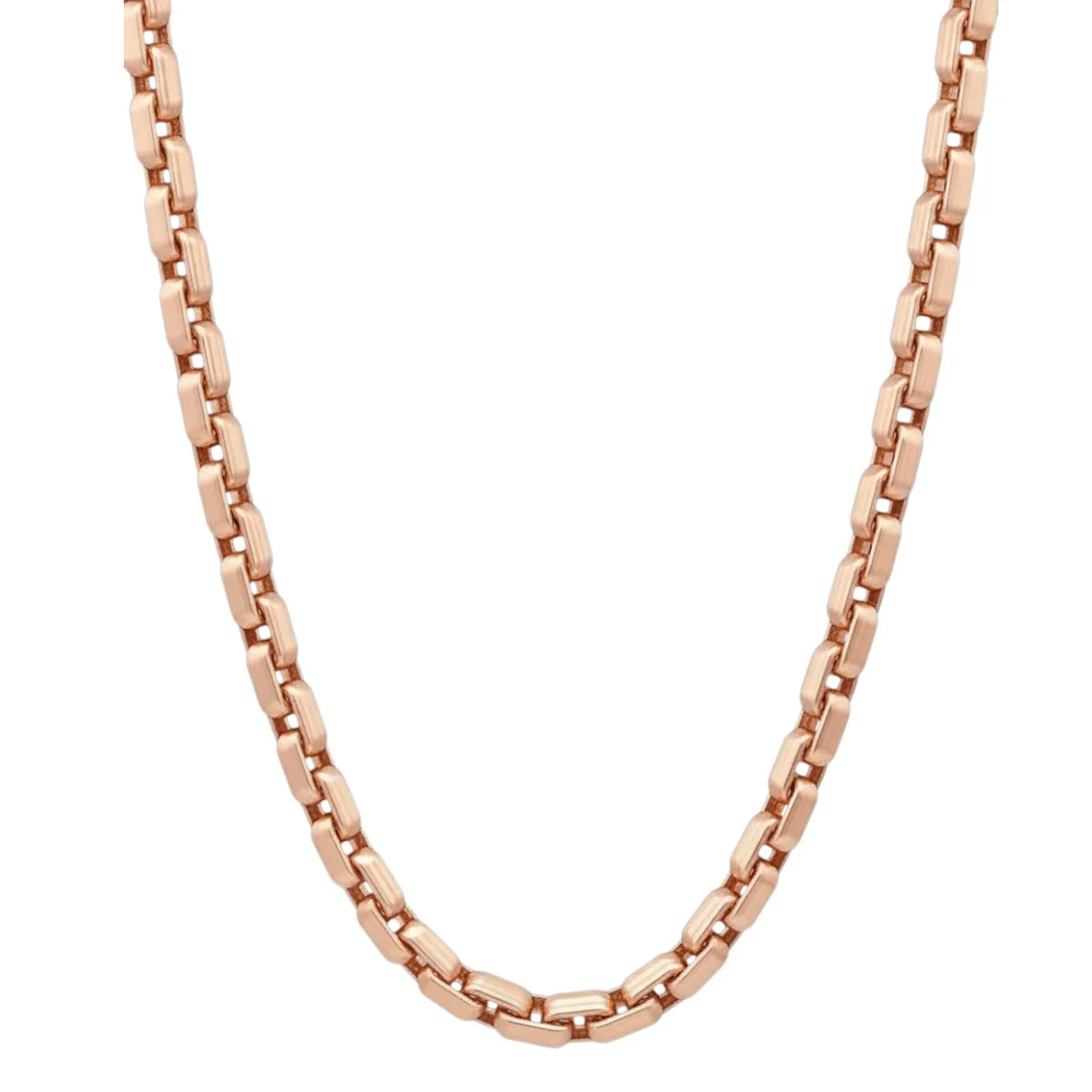 14K Rose Gold Solid Round Box Link Chain 23 Inches 4.5mm 70931