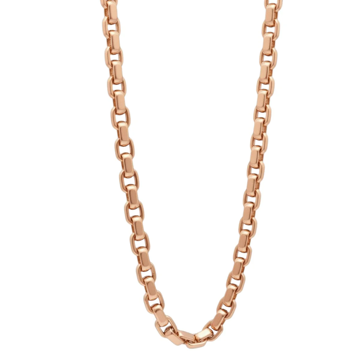 14K Rose Gold Solid Round Box Link Chain 23 Inches 4.5mm 70931