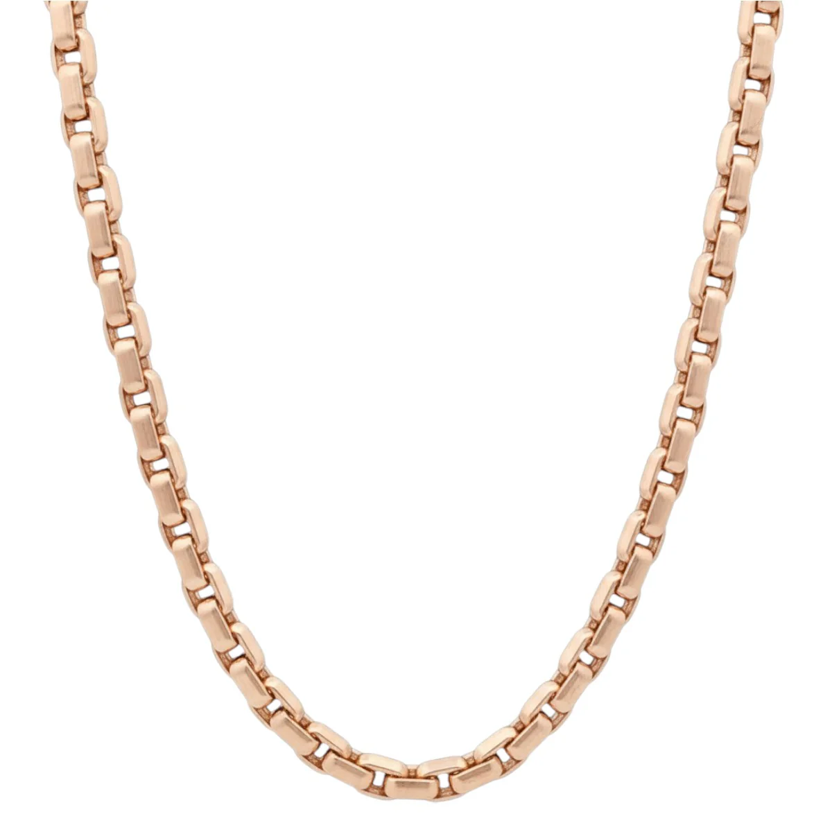 14K Rose Gold Solid Round Box Link Chain 24.95 Inches 5.5mm 70932