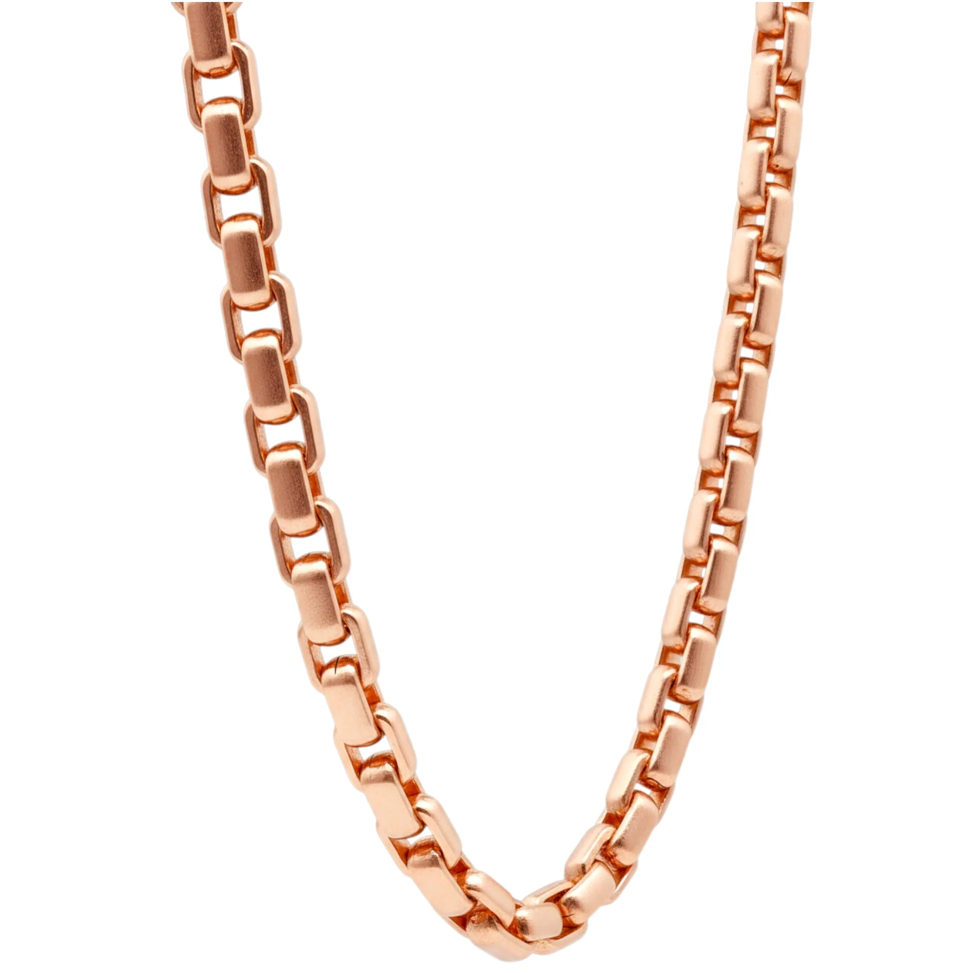 14K Rose Gold Solid Round Box Link Chain 26.95 Inches 6.4mm 70933