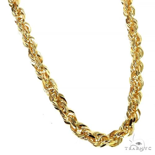 14k Yellow Gold Solid Rope chain 4.5mm 24 inches 70816