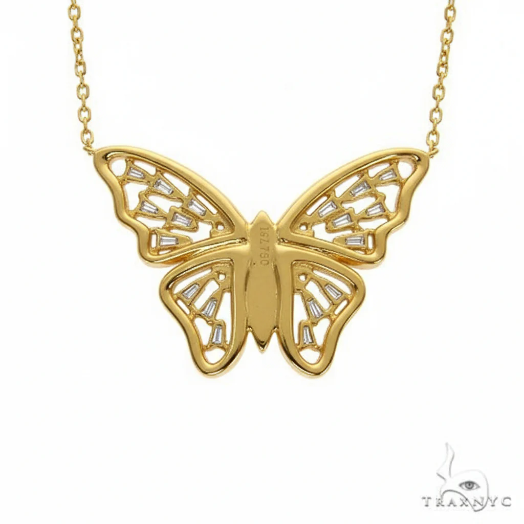 1633-18k-gold-baguette-diamond-butterfly-necklace-68508-4.webp 18K Gold Baguette Diamond Butterfly Necklace 68508