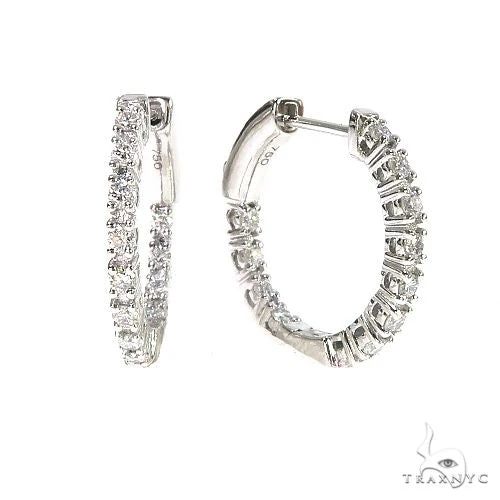 18K Gold Diamond Hoop Earrings 67018
