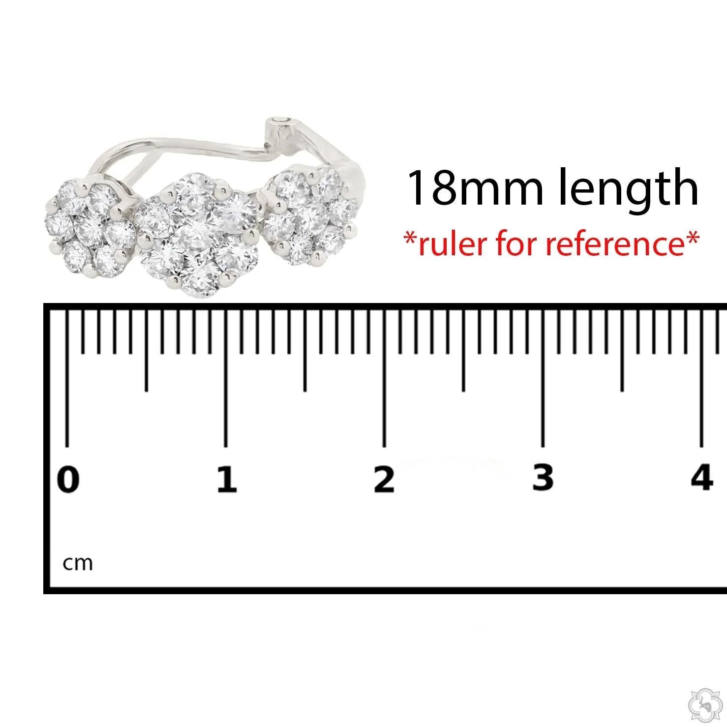 18K Gold Flower Diamond Hoop Earrings 67299