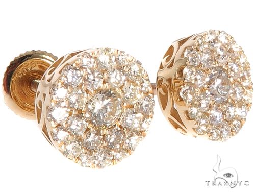 14K Gold Diamond Stud Earrings 64175