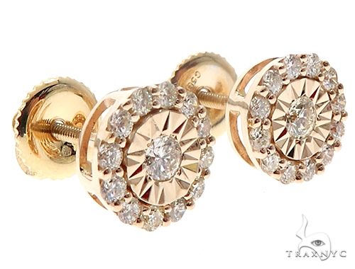 14k Gold Diamond Stud Earrings 64822