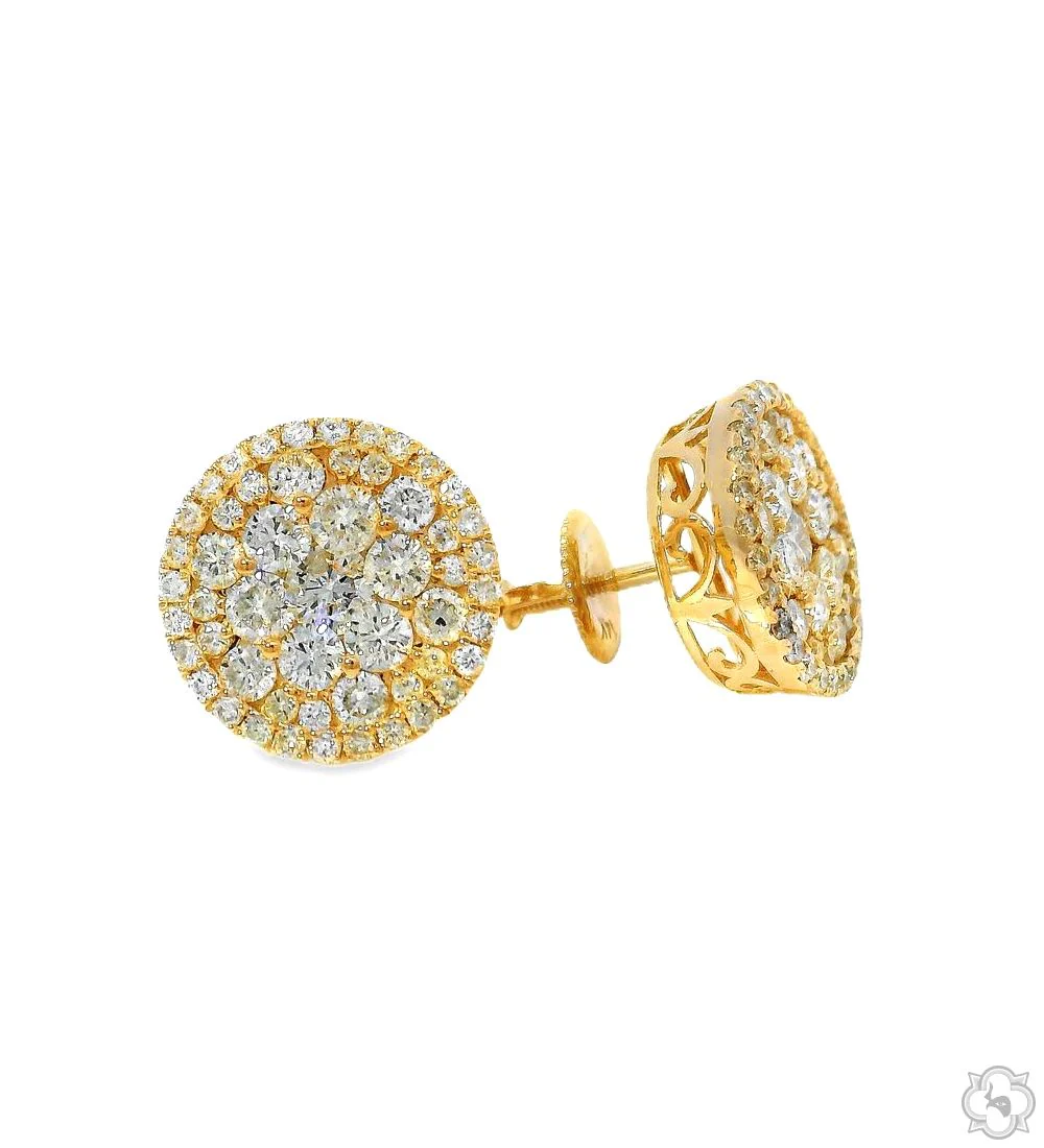 14K Gold Diamond Stud Earrings 65752