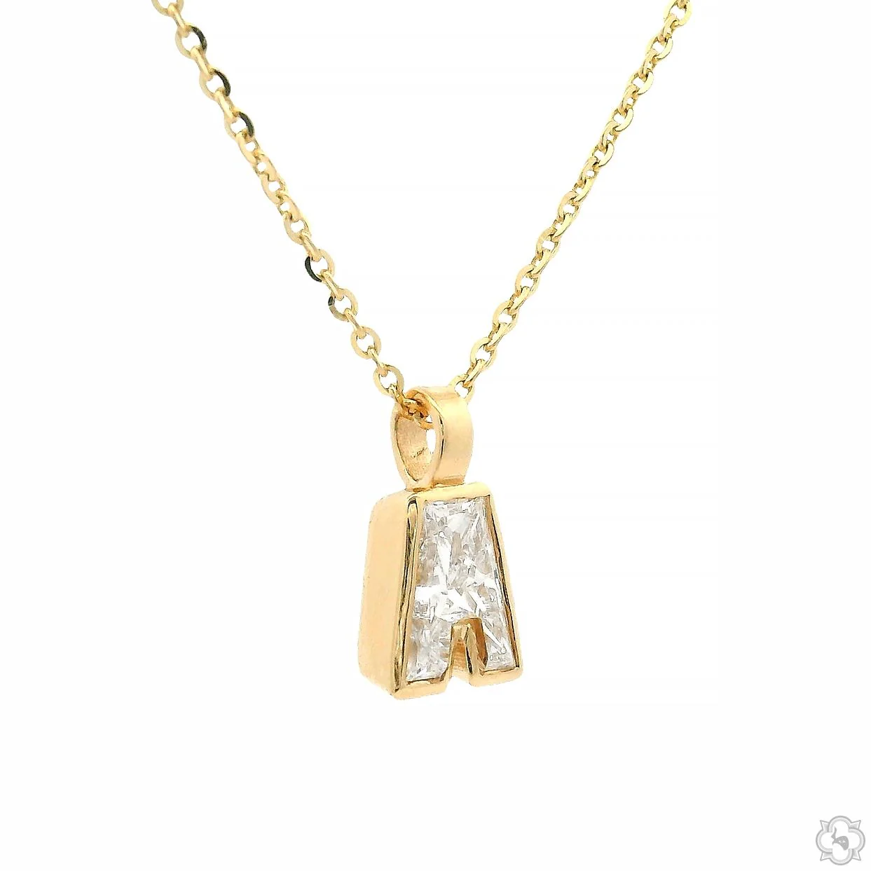 Bezel Diamond Letter Necklace 70857