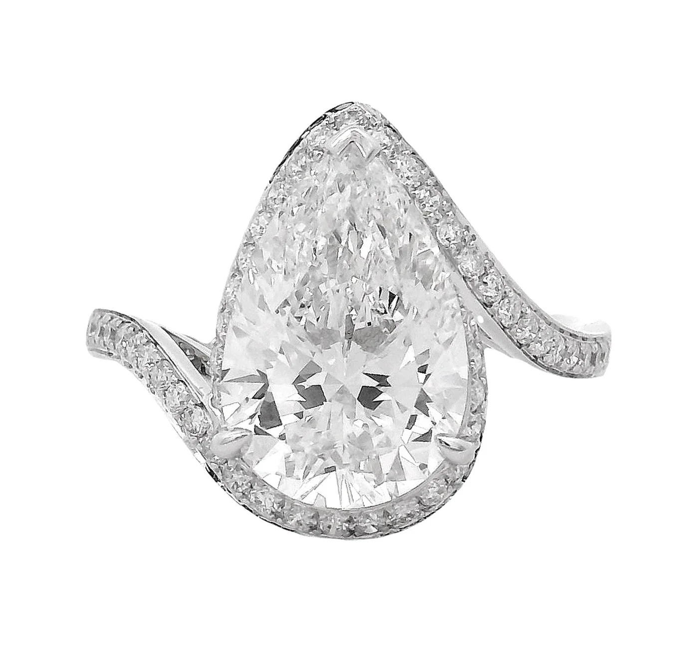 Crescent Pavé Engagement Ring 70946