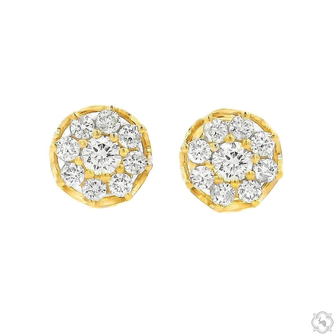 Flower Diamond Stud Earrings 70870