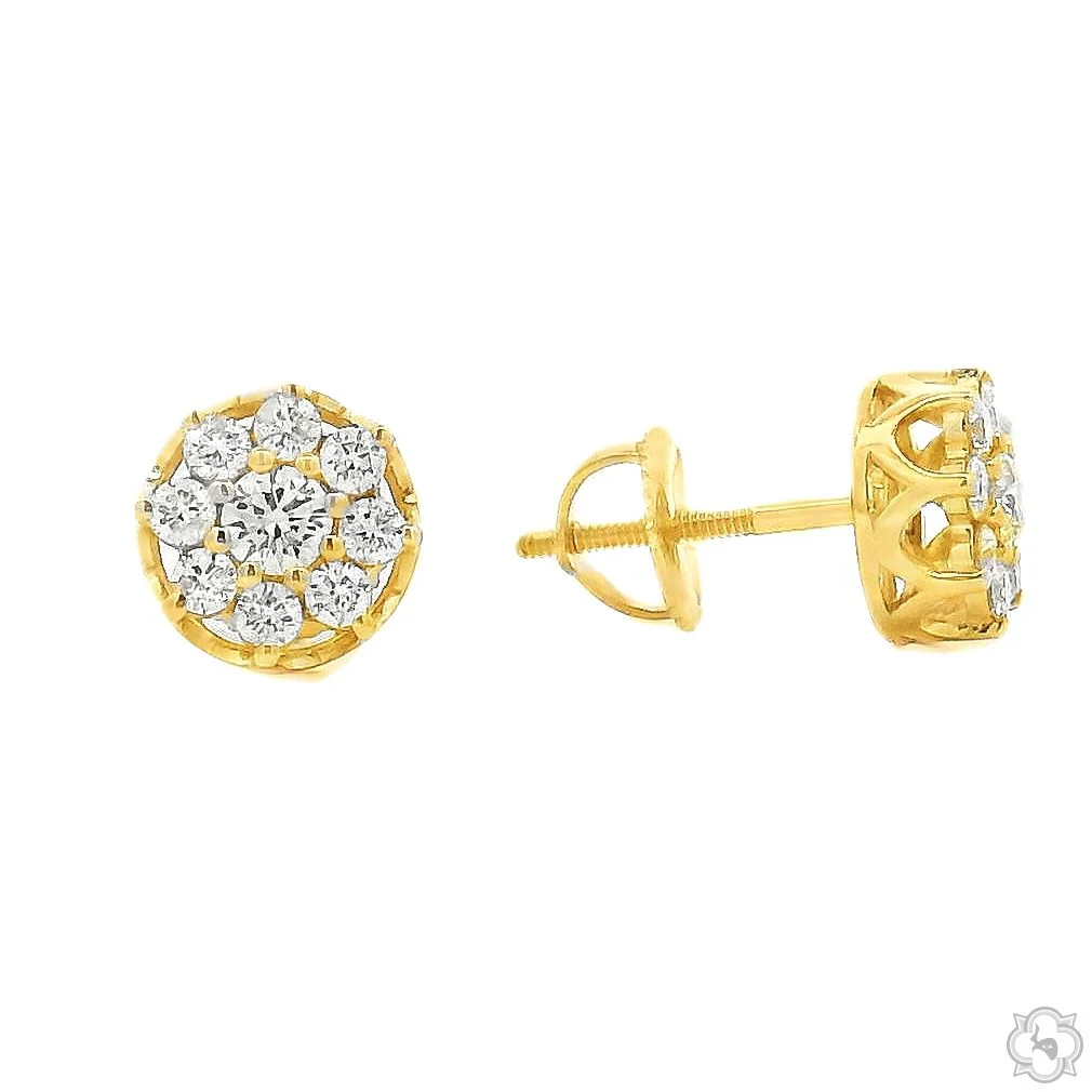 Flower Diamond Stud Earrings 70870