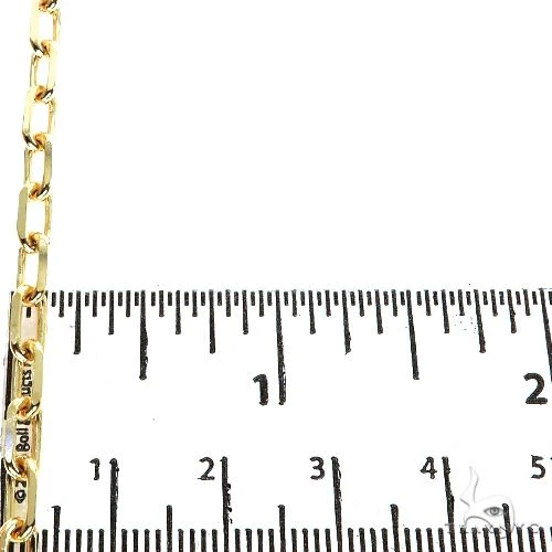 14K Yellow Gold Diamond Cut Anchor Cable Link Bracelet 7 Inches 3.7mm 70877