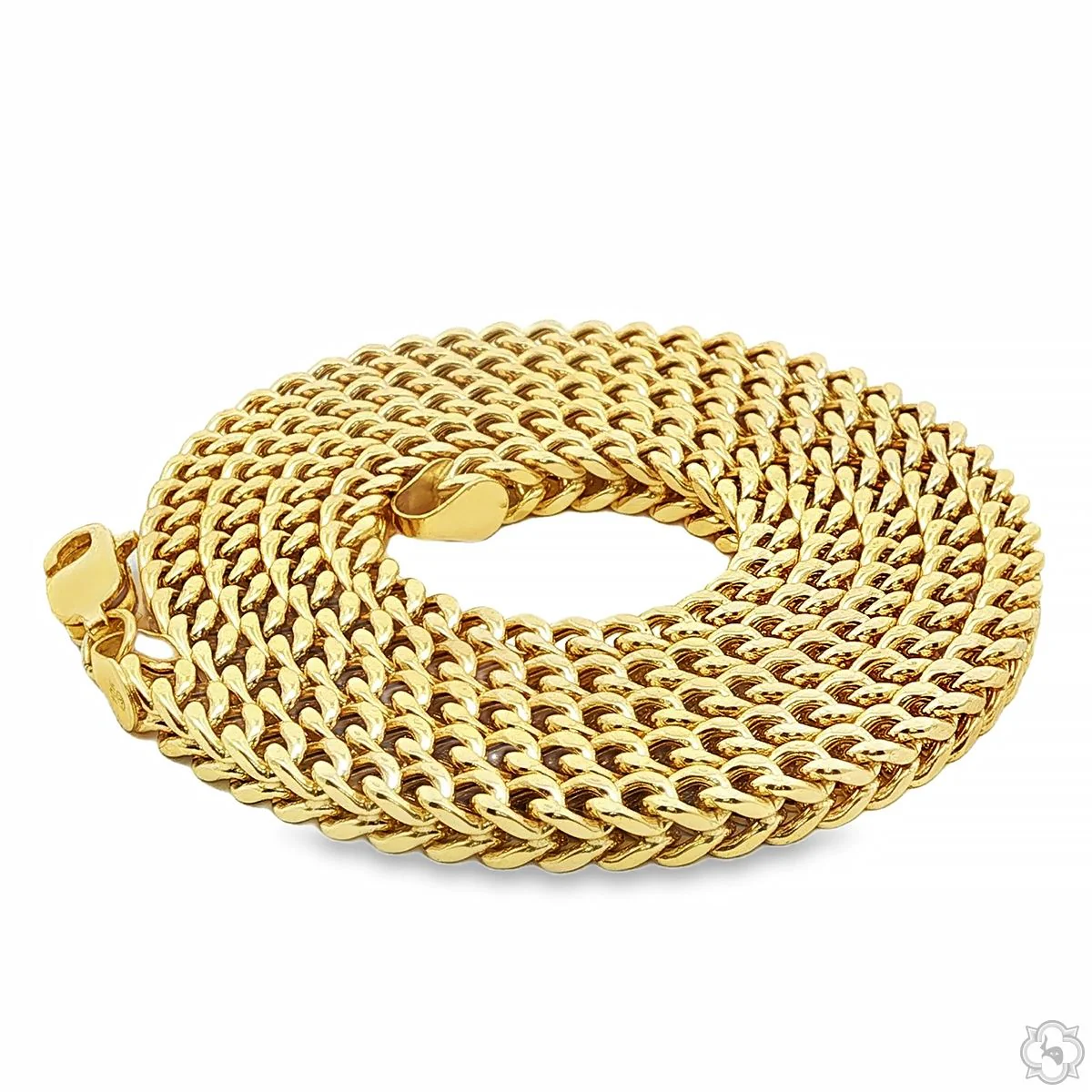 Mens 10k Hollow Yellow Gold Franco Chain 22 Inches 3.9mm 70879