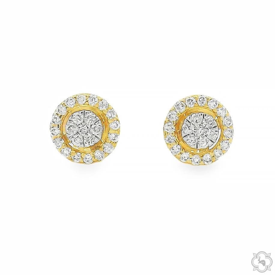 Round Diamond Cluster Earrings 70868