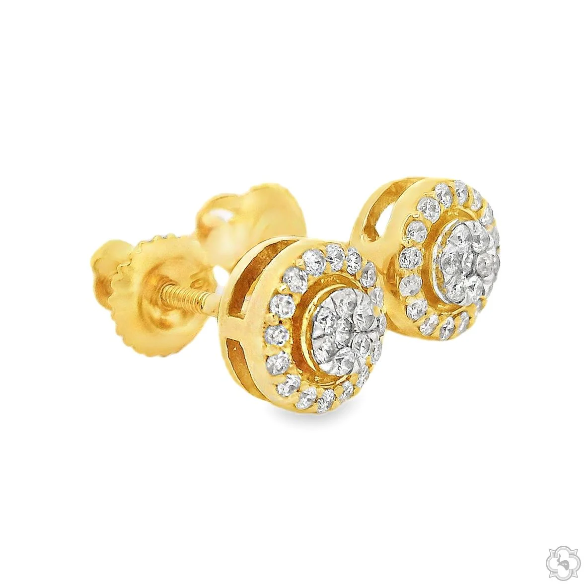 Round Diamond Cluster Earrings 70868