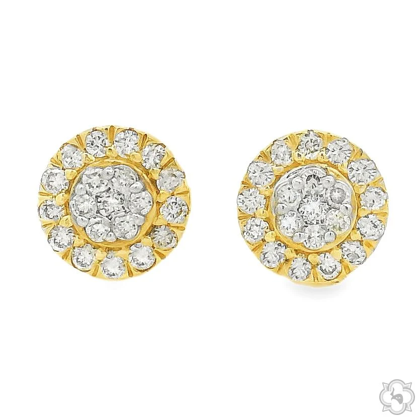 Round Diamond Cluster Earrings 70871