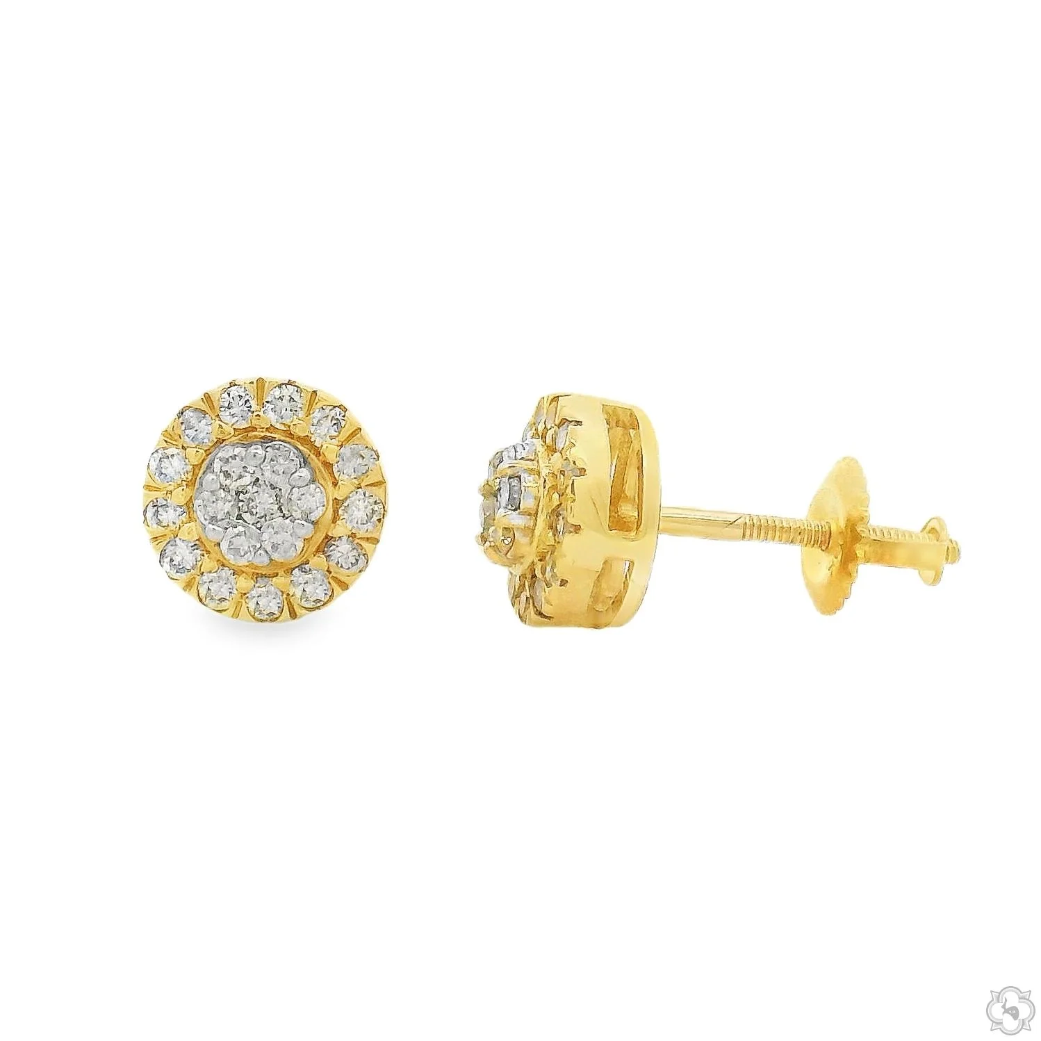Round Diamond Cluster Earrings 70871