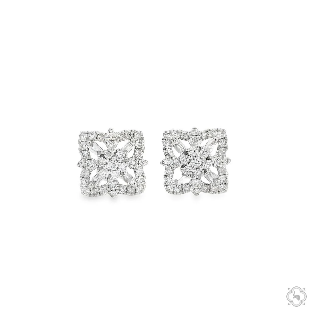 Luminous Blossom Studs Diamond Earrings 70094